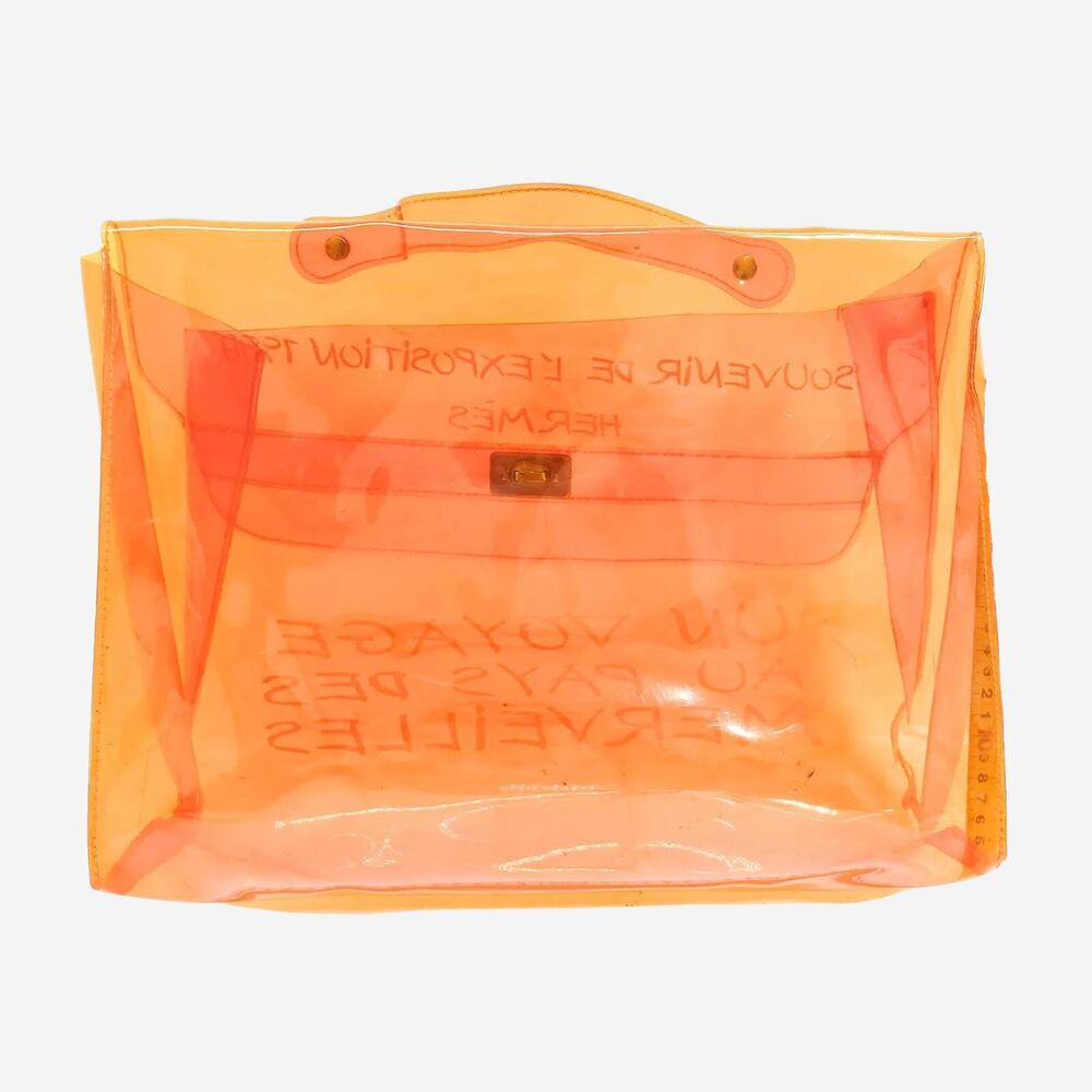 Hermes Hand Bag Orange Vinyl - Picture 2 of 9